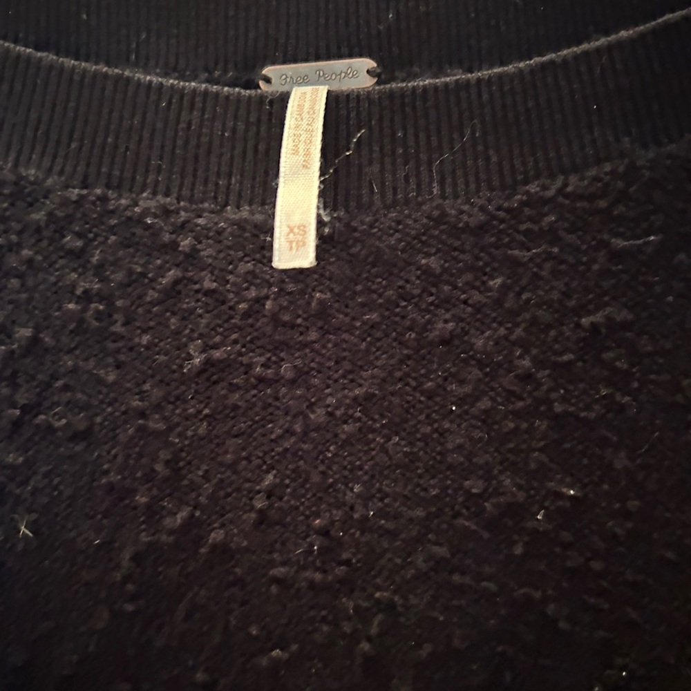 Free People Black Textured Knit Top - Picture 2 of 2
